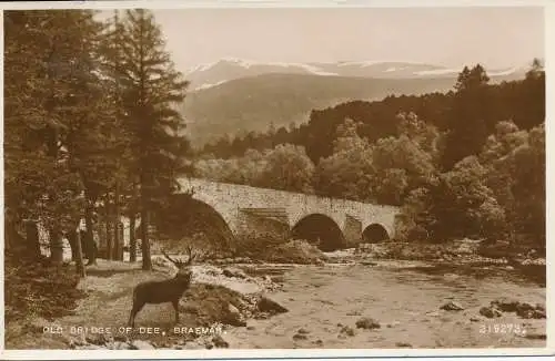 PC73000 Alte Brücke von Dee. Braemar. Valentinstag. Nr. 219273. RP