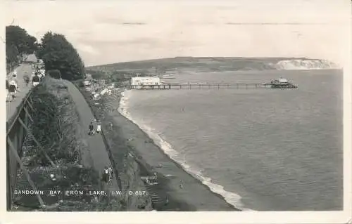 PC73993 Sandown Bay vom See. I.W. Dean. Die Bucht. RP. 1954