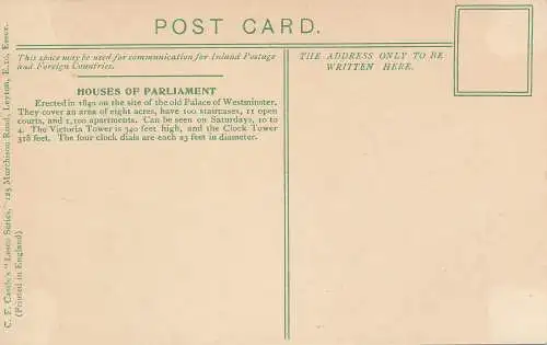 PC73831 London. Häuser des Parlaments. C.F. Schloss Lesco