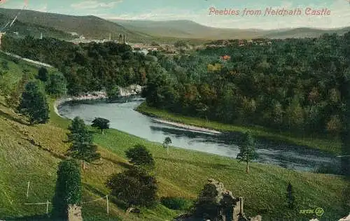 PC74009 Peebles von Neidpath Castle. Valentinstag. 1909