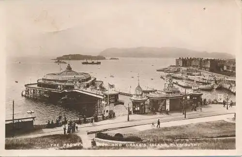 PC73693 Der Promenade Pier und Drakes Island. Plymouth. Pelham. RP