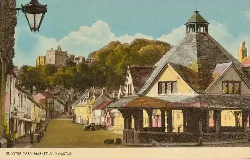 PC74172 Dunster Garn Markt und Schloss. 1958