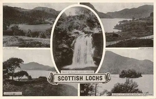 PC73688 Scottish Lochs. Multi-View. 1951