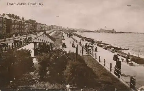 PC74661 Tower Gardens. Herne Bay. Valentinstag. XL. RP