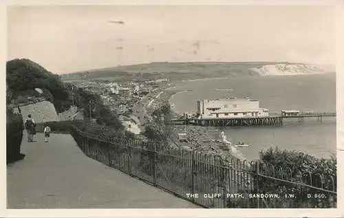 PC74199 Der Klippenpfad. Sandown. I.W. Dean. Die Bucht. RP. 1955