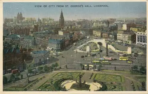 PC74248 Blick auf die Stadt von St. Georges Hall. Liverpool. Dennis