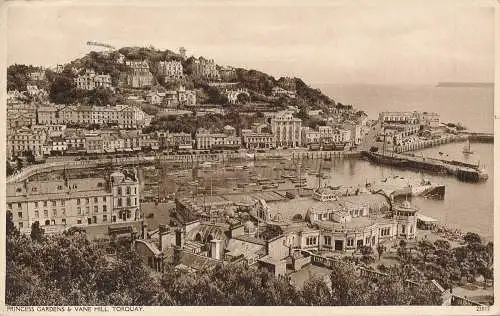 PC74278 Princess Gardens und Vane Hill. Torquay. Nr. 23017. 1943