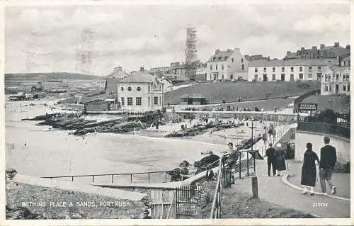 PC74391 Badeplatz und Sand. Portrush. Valentinstag. Silber. 1939