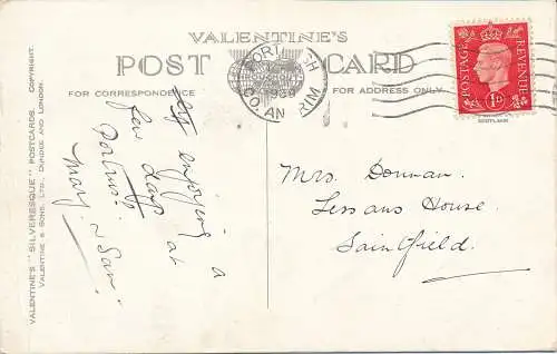 PC74391 Badeplatz und Sand. Portrush. Valentinstag. Silber. 1939