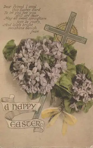 PC74716 Grußkarte. Frohe Ostern. Blumen. 1919