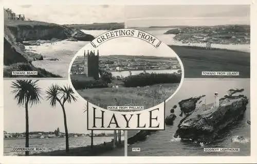 PC74245 Grüße von Hayle. Multi-View. Überlandansichten. RP. 1958