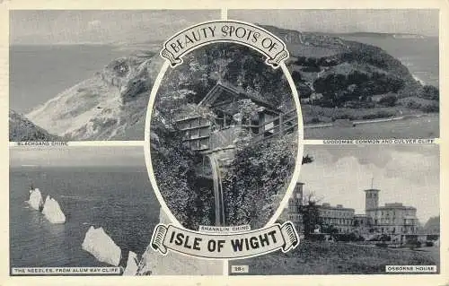 PC74987 Beauty Spots of Isle of Wight. Multi-View. 1957