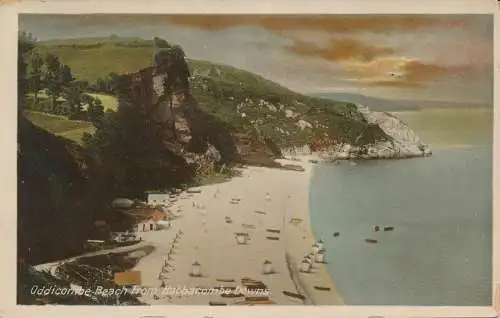 PC75171 Oddicombe Beach von Babbacombe Downs. Milton. Faksimile