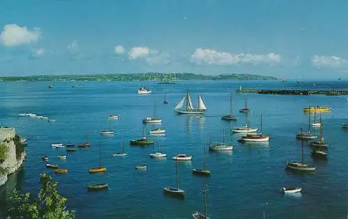 PC75216 Brixham mit Blick auf Torbay. Küstenkarten. 1965