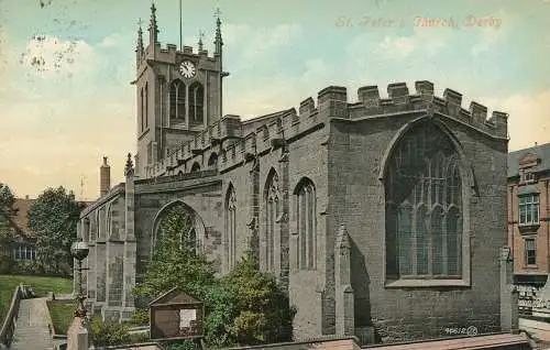 PC74850 St. Peters Kirche. Derby. Valentinstag. 1907