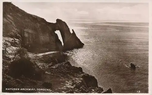 PC75041 Natures Archway. Torquay. D. Konstanz. RP. 1950