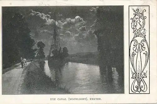 PC74876 Exe-Kanal. Mondlicht. Exeter. 1906