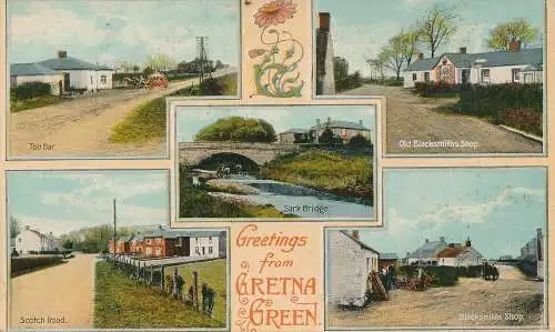 PC75214 Grüße von Gretna Green. Multi-View. Lochinvar. 1918