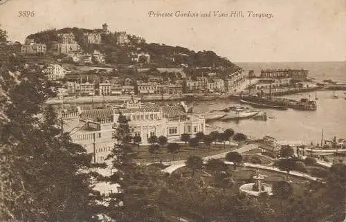 PC75158 Princess Gardens und Vane Hill Torquay. 1929