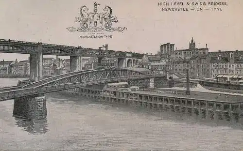 PC75242 High-Level- und Schaukelbrücken. Newcastle auf Tyne. G.D. und D.L