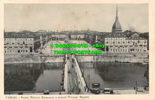 R481991 Turin. Brücke Vittorio Emanuele und Piazza Vittorio Veneto. A.D.T