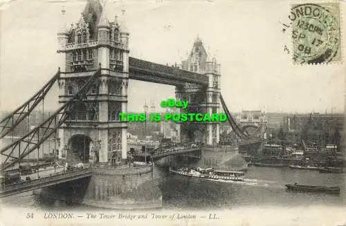 R600906 54. London. Tower Bridge und Tower of London. LL. 1908