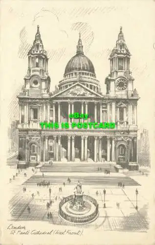 R604131 London. St. Paul Kathedrale. Westfront. Reproduktion von Bleistiftskizzen. 1942