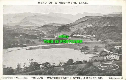 R601531 Kopf des Windermere Lake. Hills Wateredge Hotel. Ambleside. 1911