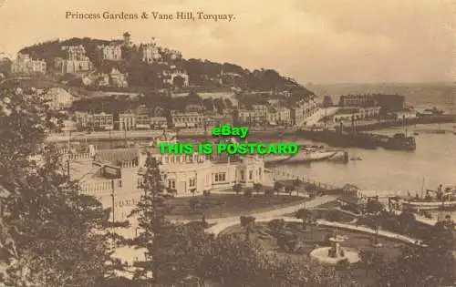 R602005 Princess Gardens und Vane Hill. Torquay. F. Wilkes. 1913