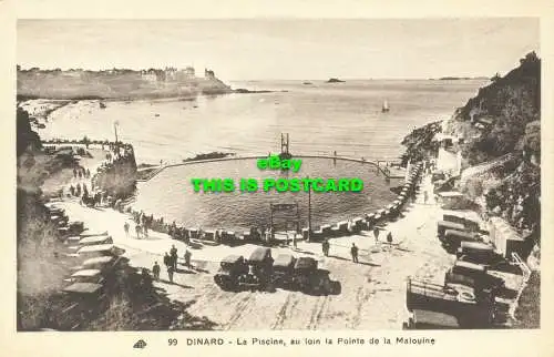 Kappe R601683. 99. Dinard. Das Schwimmbad in der Ferne die Pointe de la Malouine. Kunstfoto