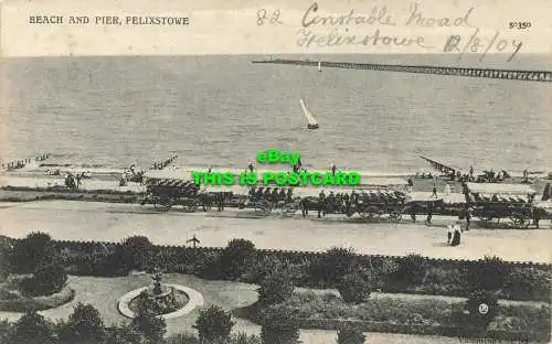R602194 Strand und Pier. Felixstowe. Valentinstagsserie. G. Wootton. 1907