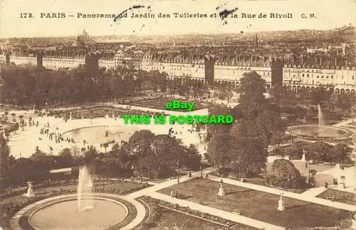 R602448 173. Paris. Panorama auf den Tuileriengarten und die Rue de Rivoli. C.