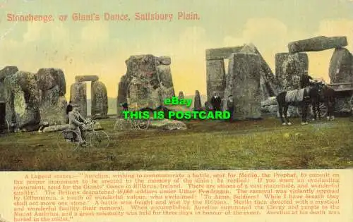 R602782 Stonehenge oder Giants Dance. Salisbury Plain. Legendenstaaten. Tomkins und