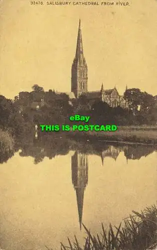R605396 Kathedrale von Salisbury vom Fluss. Photochrom. Sepiatone Serie. 1919