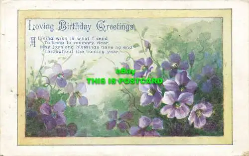 R602863 Liebevolle Geburtstagsgrüße. Einen liebevollen Wunsch sende ich mir. Nein. 120F. 1927.
