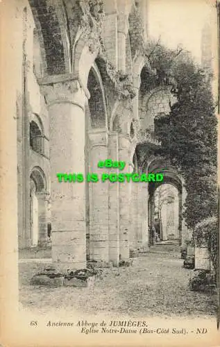 R605176 Alte Abtei von Jumieges. Kirche Notre Dame. Niedrige Südküste. ND. Abgabe und