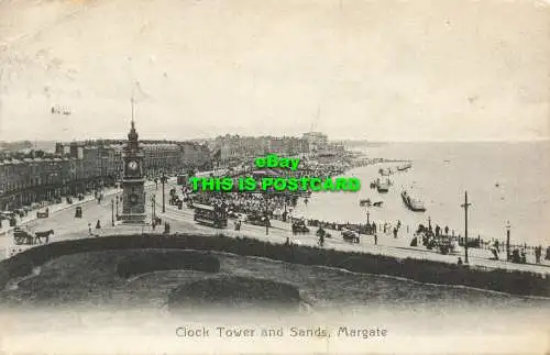 R602919 Uhrturm und Sand. Margate. Sächsische Serie. 1906