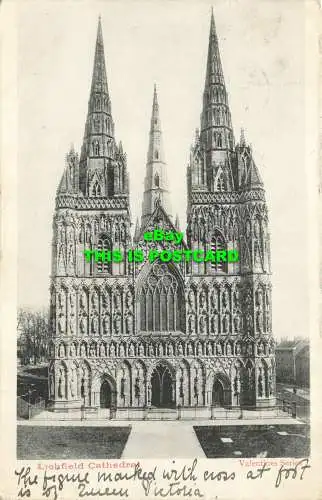 R605187 Lichfield Cathedral. Valentinstagsserie. 1903