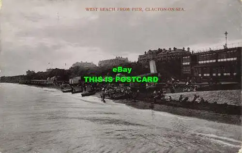 R607048 West Beach vom Pier. Clacton auf See. IXL-Serie. 1907