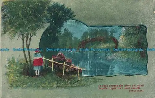 R029779 alte Postkarte. Ich bin das Wasser, das in den Bergen geboren wird. M.N. und C