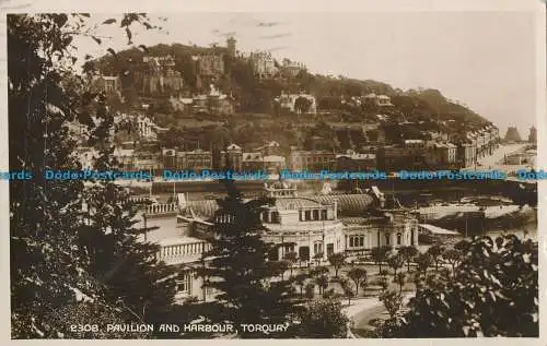 R031341 Pavillon und Hafen. Torquay. Lachs. RP. 1924