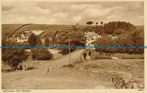 R030489 Dartmoor. Zwei Brücken. Photochrom. Nr. V5007