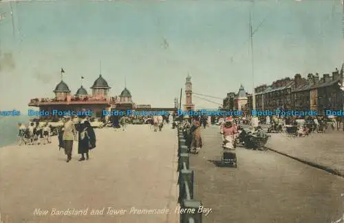 R031444 Neuer Bandstand und Handtuchpromenade. Herne Bay. 1925