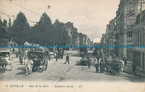 R032280 Roubaix. Stations Street. Levy Fils. Nr. 6. 1922. B. Hopkins