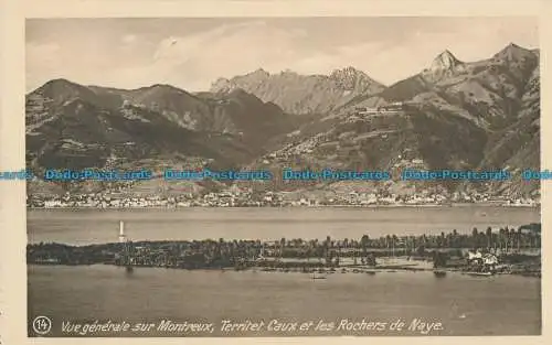 R030641 Allgemeine Ansicht von Montreux. Territet Caux und die Felsen von Naye