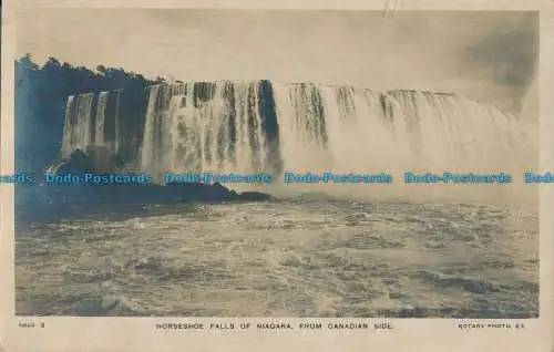 R033458 Hufeisenfälle von Niagara von kanadischer Seite. Drehbar. F.H. Leslie. 192