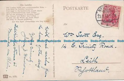 R033460 Die Loreley. Hoursch und Bechstedt. 1913