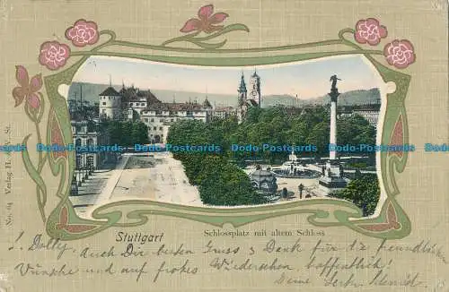 R030715 Stuttgart. Schlossplatz mit Altem Schloss. 1902