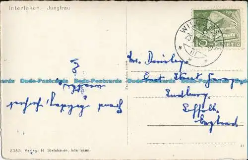 R030832 Interlaken. Jungfrau. H. Stelnhauer. Nr. 2353. 1952