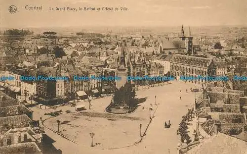 R031731 Kortrijk. Der Grand Place le Glockenturm und das Rathaus. Nels